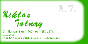 miklos tolnay business card